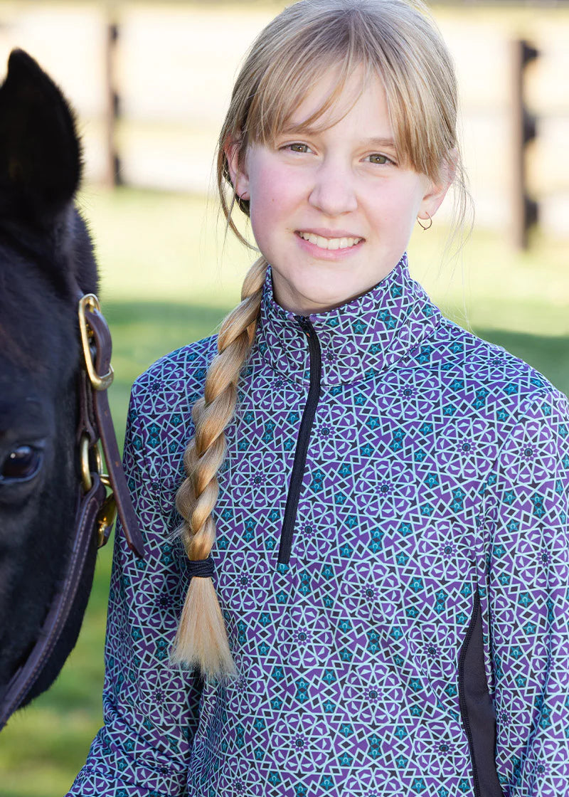 Kerrits Kids Rail Side Quarter Zip Tech Top