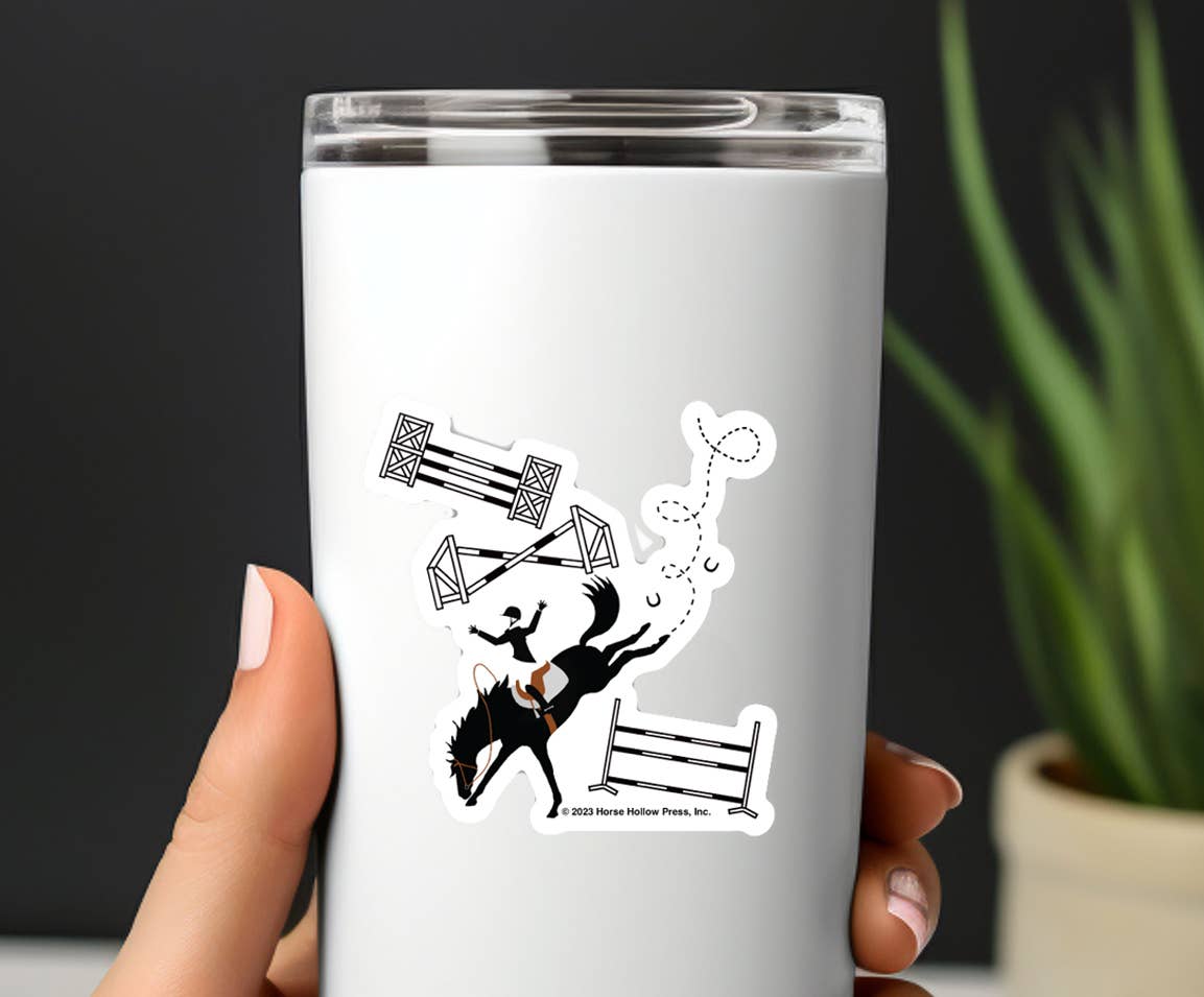 3" Tumbler Horse Sticker / Off Course Bucking / WATERPROOF
