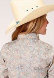 Roper Girls Dot Paisley Print Long Sleeve Western Shirt