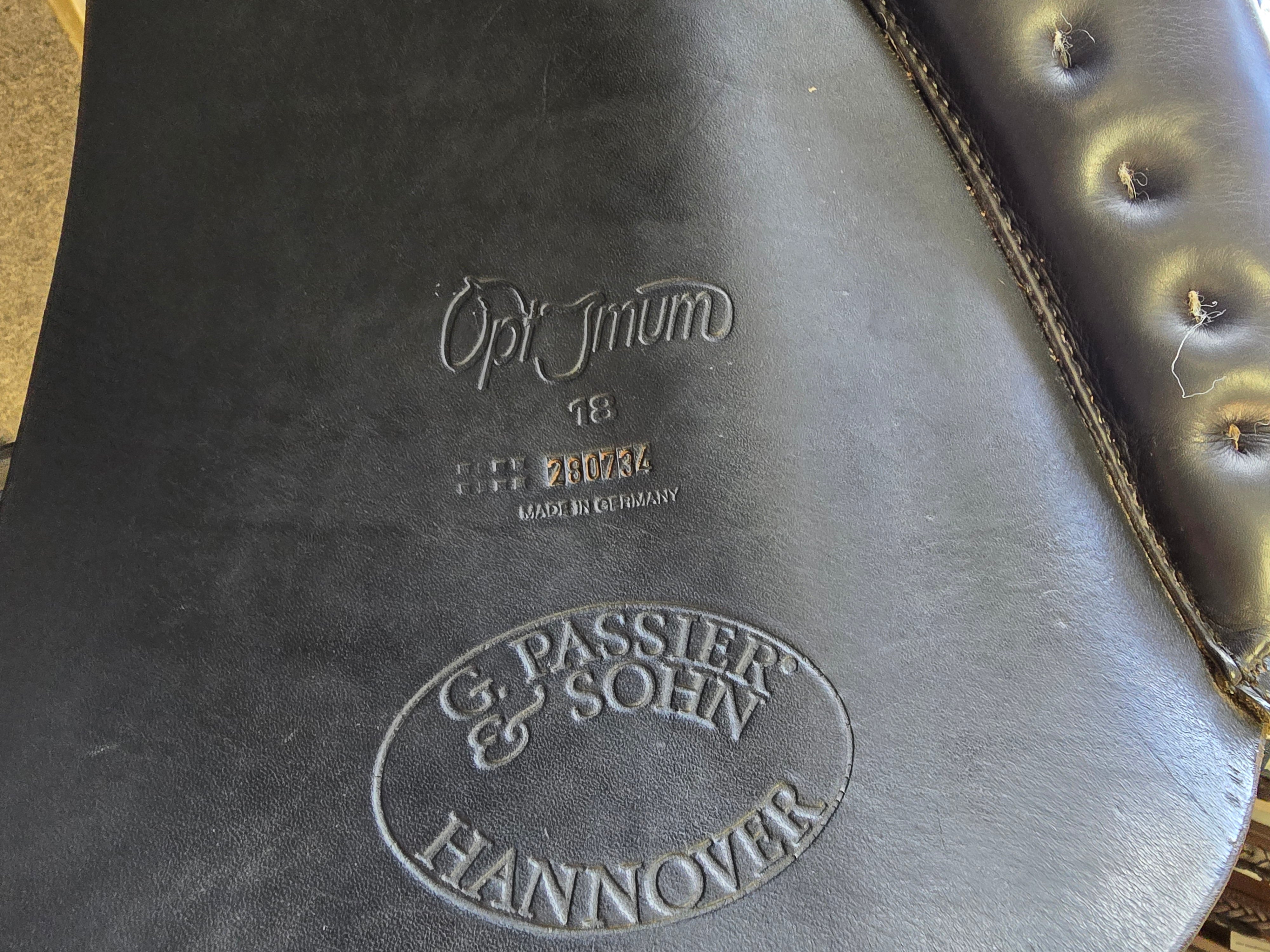 Used Passier Optimum Dressage Saddle - 18" Medium