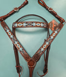 Circle Y Buckskin Beaded Breast Collar