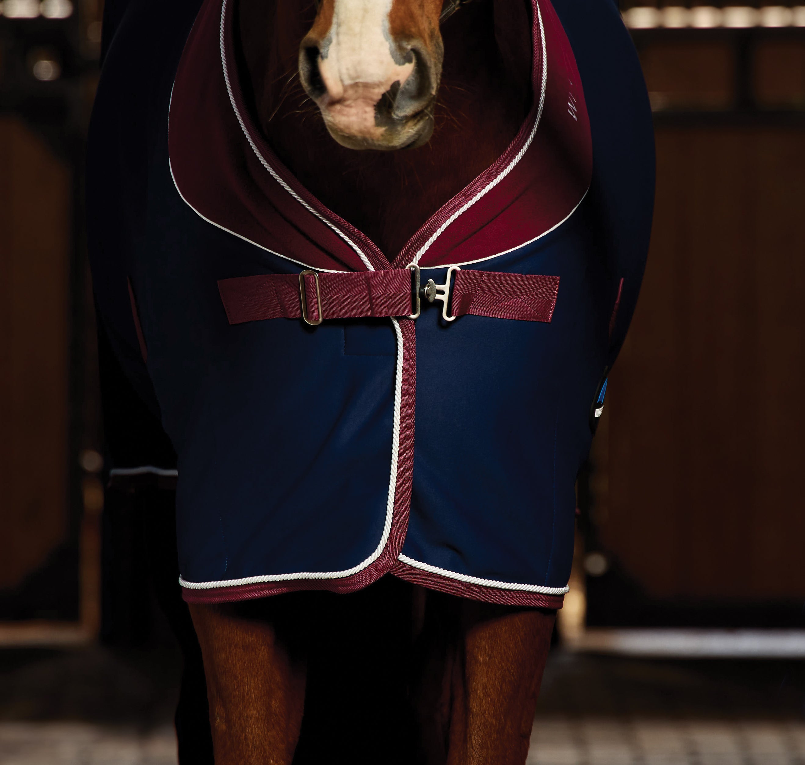 WeatherBeeta Standard Neck Opulence Show Sheet - Navy / Burgundy