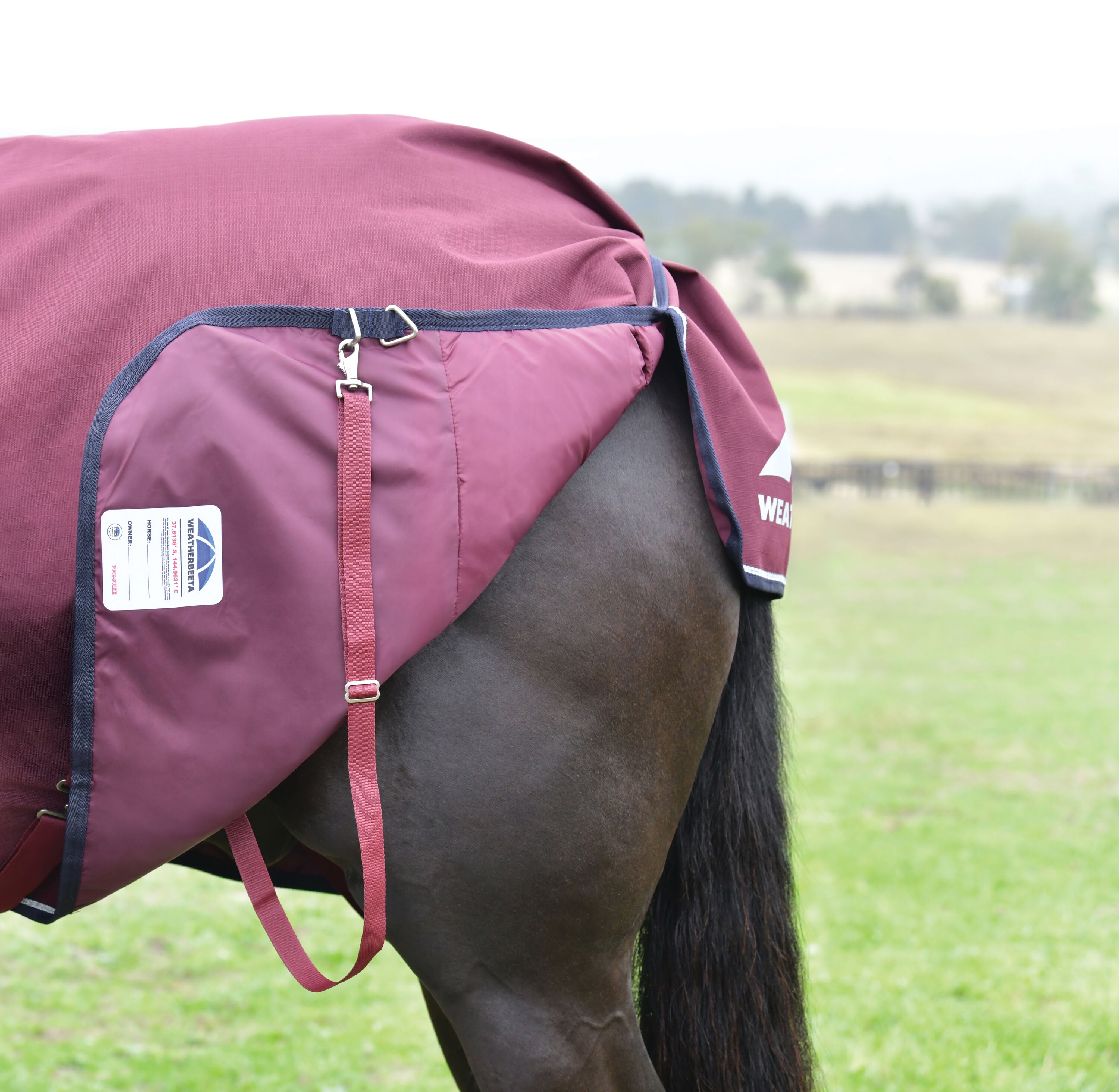 WeatherBeeta ComFiTec Essential Detach-A-Neck Turnout - Burgundy/Navy (220g)