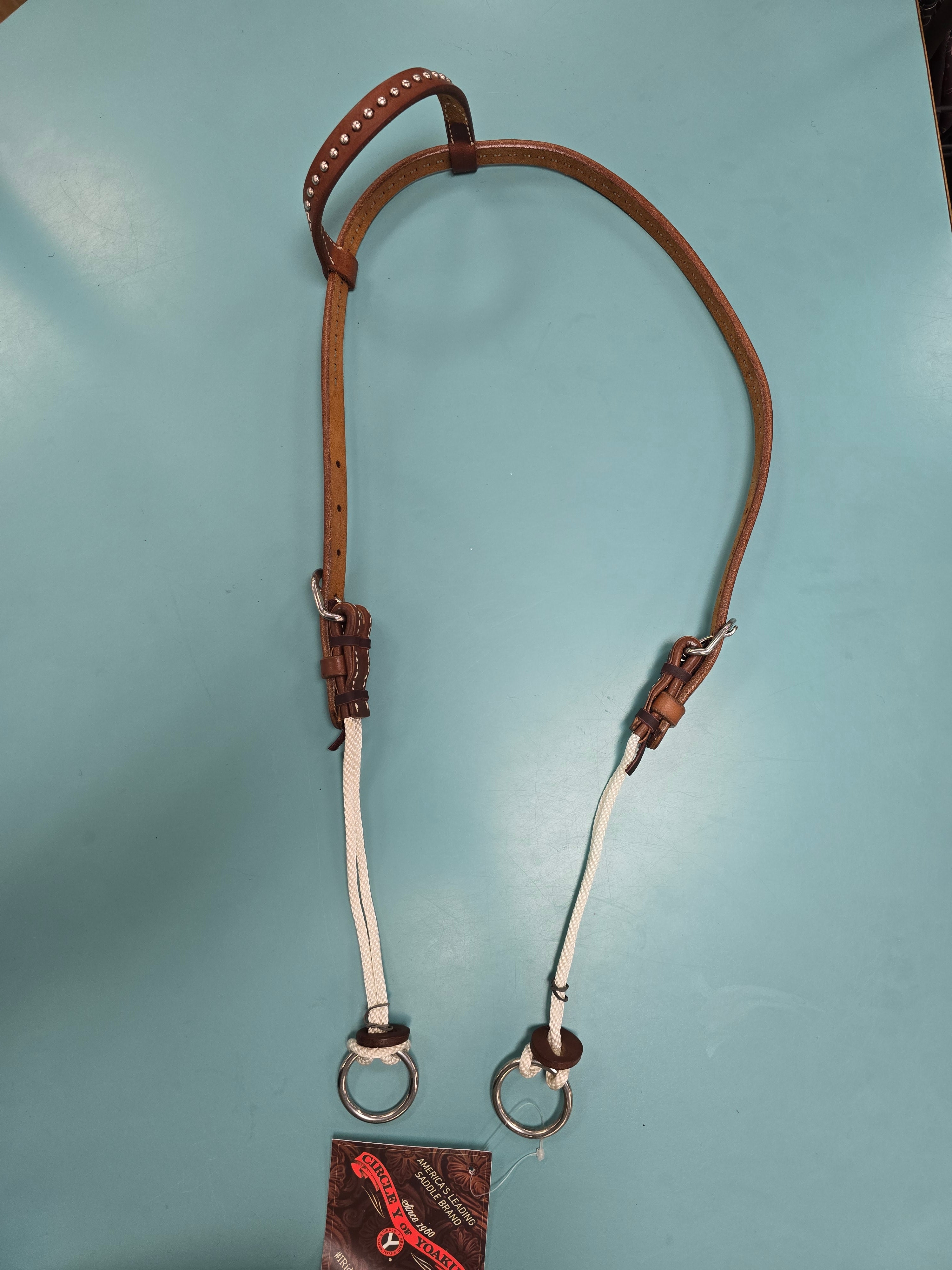 Circle Y Spotted Draw Gag Headstall