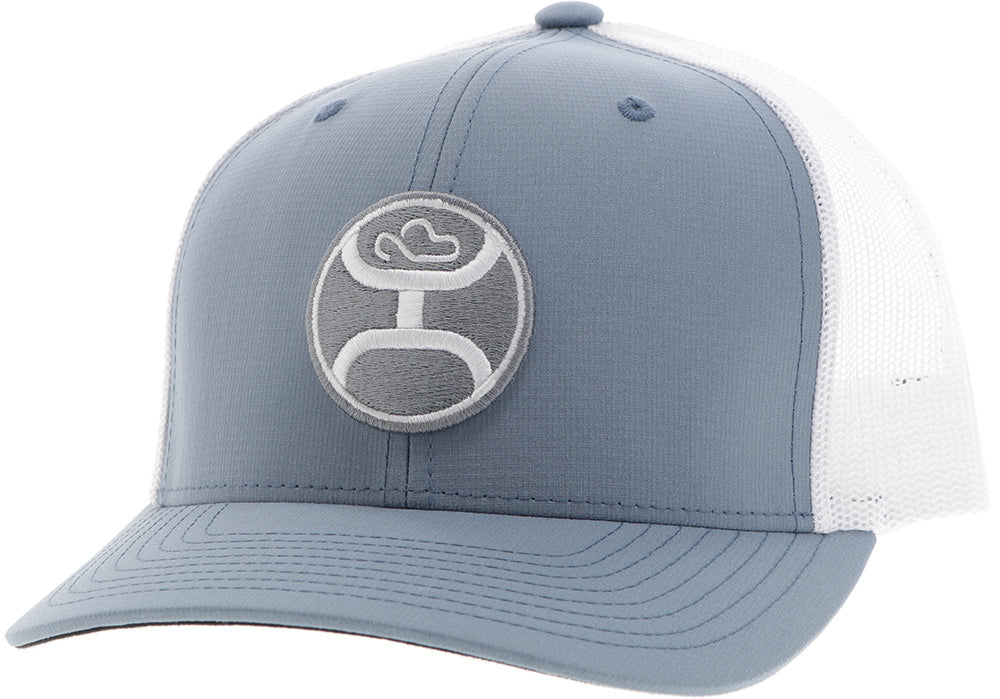 Hooey "Primo" Blue/White 6-Panel Trucker with Grey/White Circle Patch