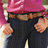 Hooey Ladies Senorita Cactus Blossom Filigree Belt