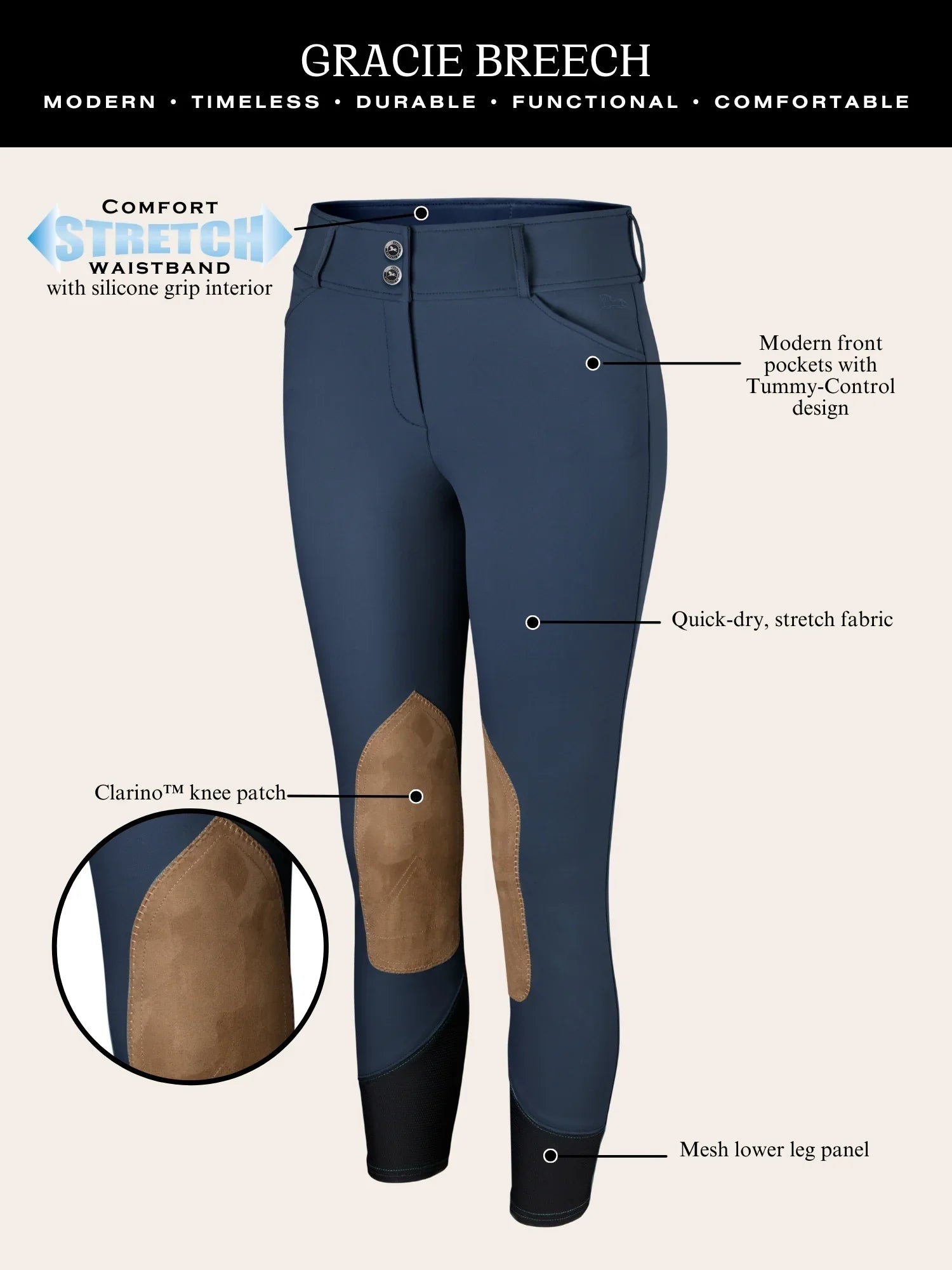 R.J. Classics Gracie Knee Patch Breech