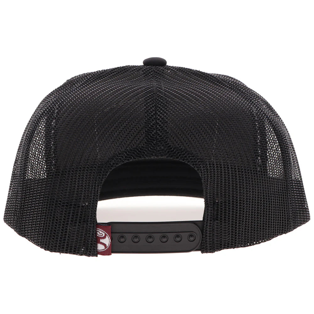 Hooey Trip Orange and Black Ballcap with Leather Patch