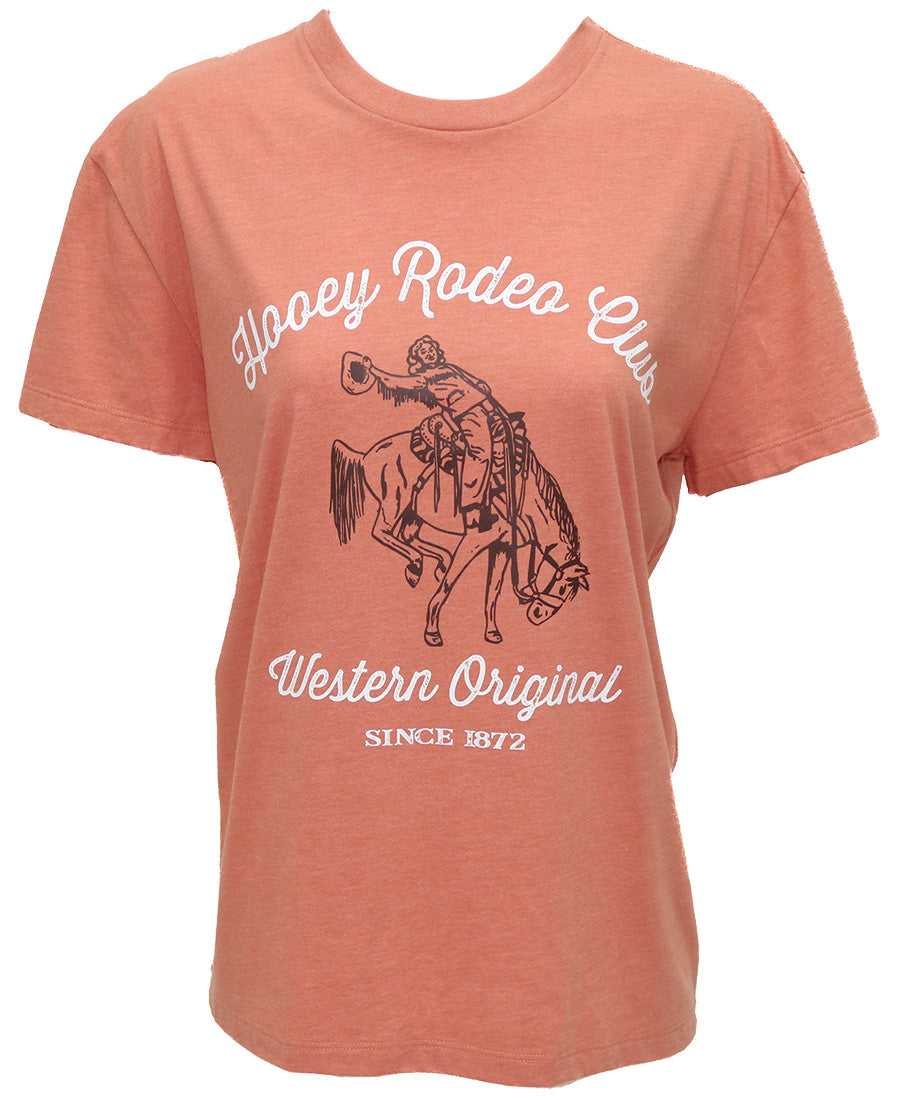 Hooey "Rodeo Club" GirlsTerracotta Heather Crew Neck Short Sleeve T-Shirt