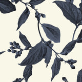 Kastel Denmark Indigo Lithograph Leaf 1/4 Zip Cap Sleeve Shirt