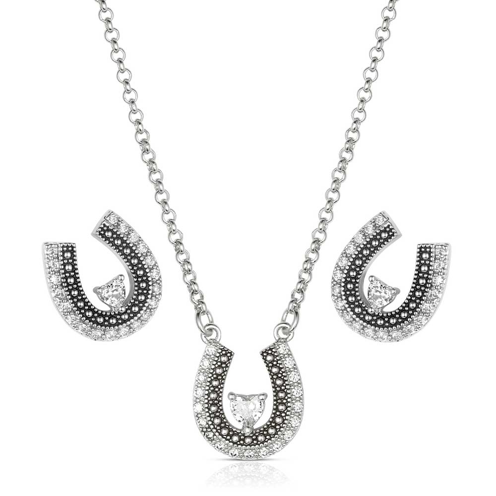 Montana Silversmiths Lovely and Lucky Horseshoe Jewelry Set