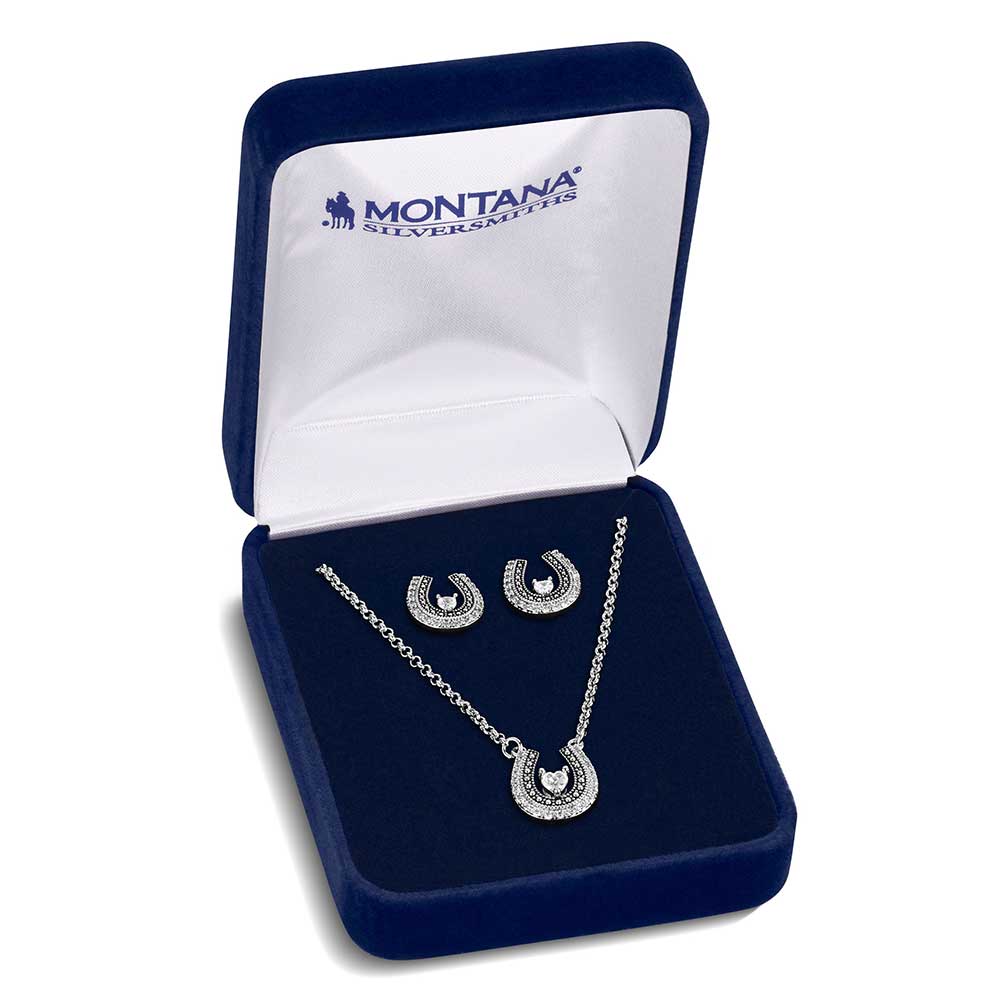 Montana Silversmiths Lovely and Lucky Horseshoe Jewelry Set