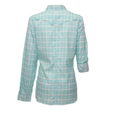 Hooey Youth "Sol" Trquoise WITH White Aztec Long Sleeve Pearl Snap Shirt