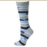 Boot Doctor Ladies Crew Blue Horse Striped Socks