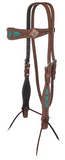 Circle Y Turquoise and Rawhide Browband Headstall