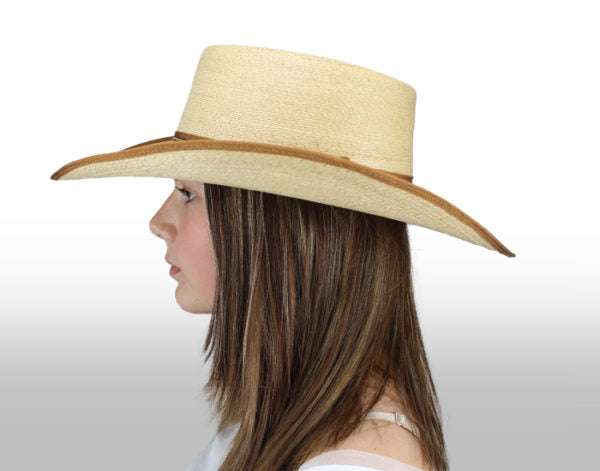 Palm Straw Hat Flat Top Style