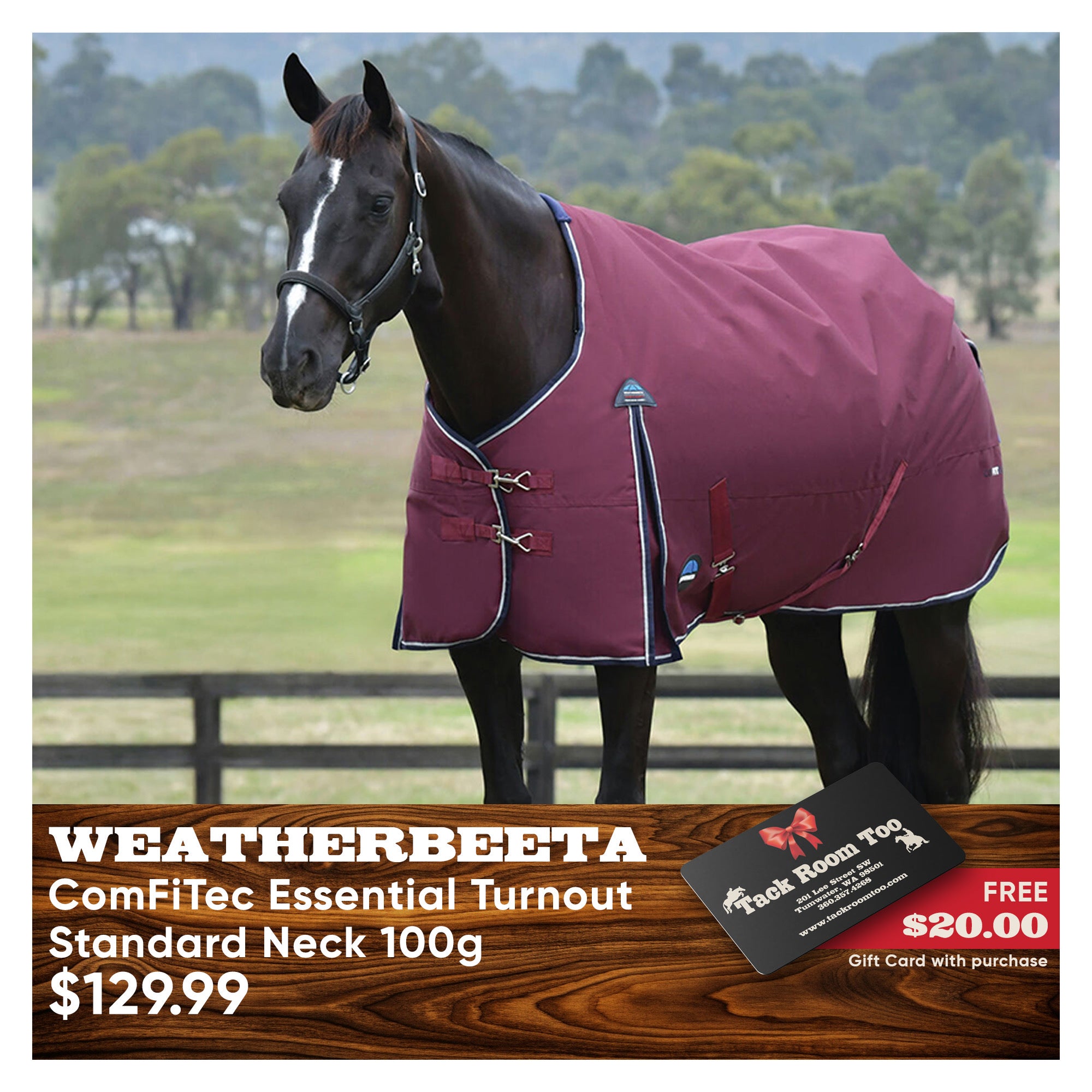 WeatherBeeta ComfiTec Essentials Turnout - Burgundy/Navy (100g)