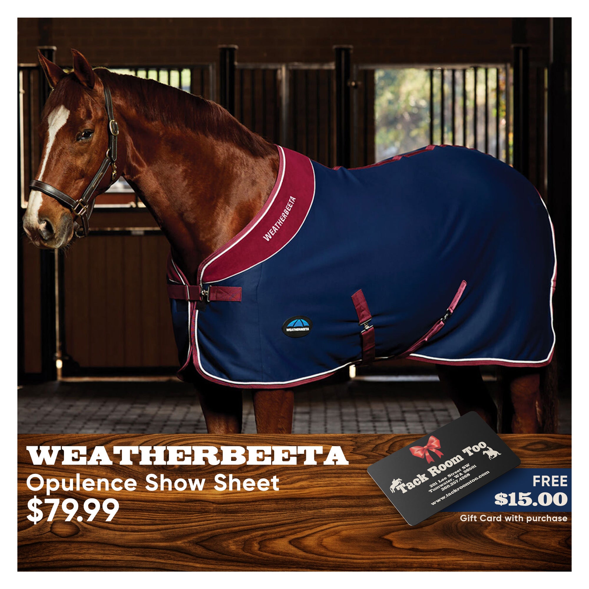 WeatherBeeta Standard Neck Opulence Show Sheet - Navy / Burgundy