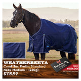 Weatherbeeta ComFiTec Prelim Turnout - Navy Embossed Plaid (220g)