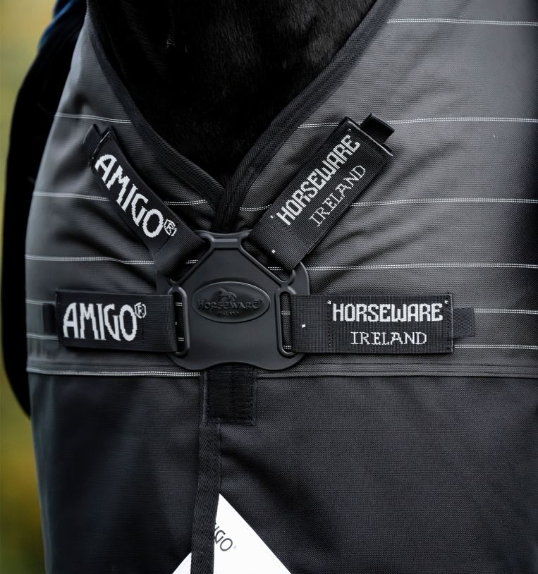 Horseware Ireland Amigo 1200D FieldSafe Reflectech Plus Turnout - Black/Reflective & Black (50g)