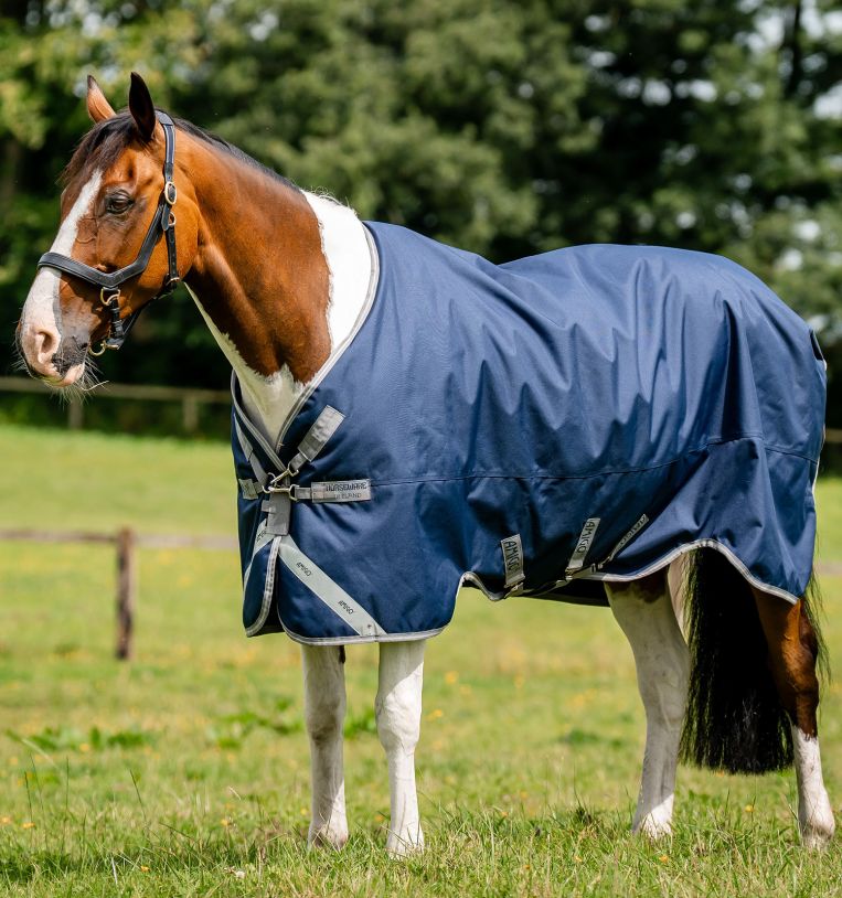 Horseware Ireland Amigo 1200D Turnout - Navy / Titanium Grey & Silver (0g)