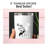 3" Tumbler Horse Sticker / Off Course Bucking / WATERPROOF