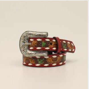 Angel Ranch Girls Belt 1 /14 Sunflower Cactus Red