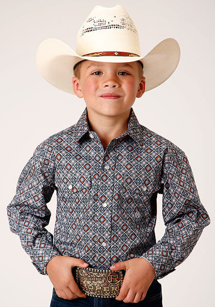 Roper Boy's Long Sleeve Snap Front Western Shirt