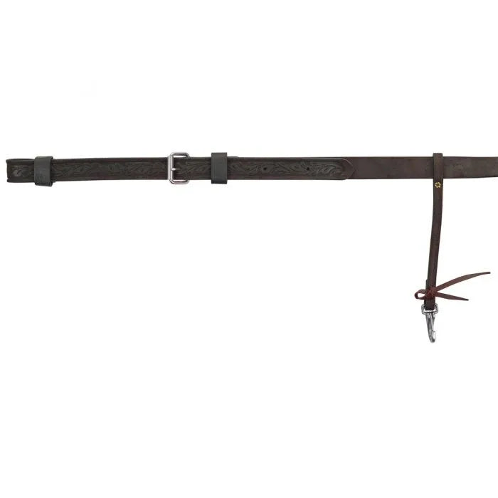 Circle Y Flank Set-1 1/2" Chocolate Roughout Floral Tooled