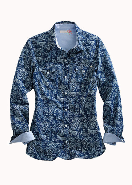 Tin Haul Ladies Lucky Paisley Allover Print Long Sleeve Shirt