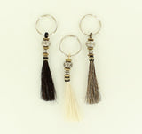 100% Horsehair Keychain with Beads