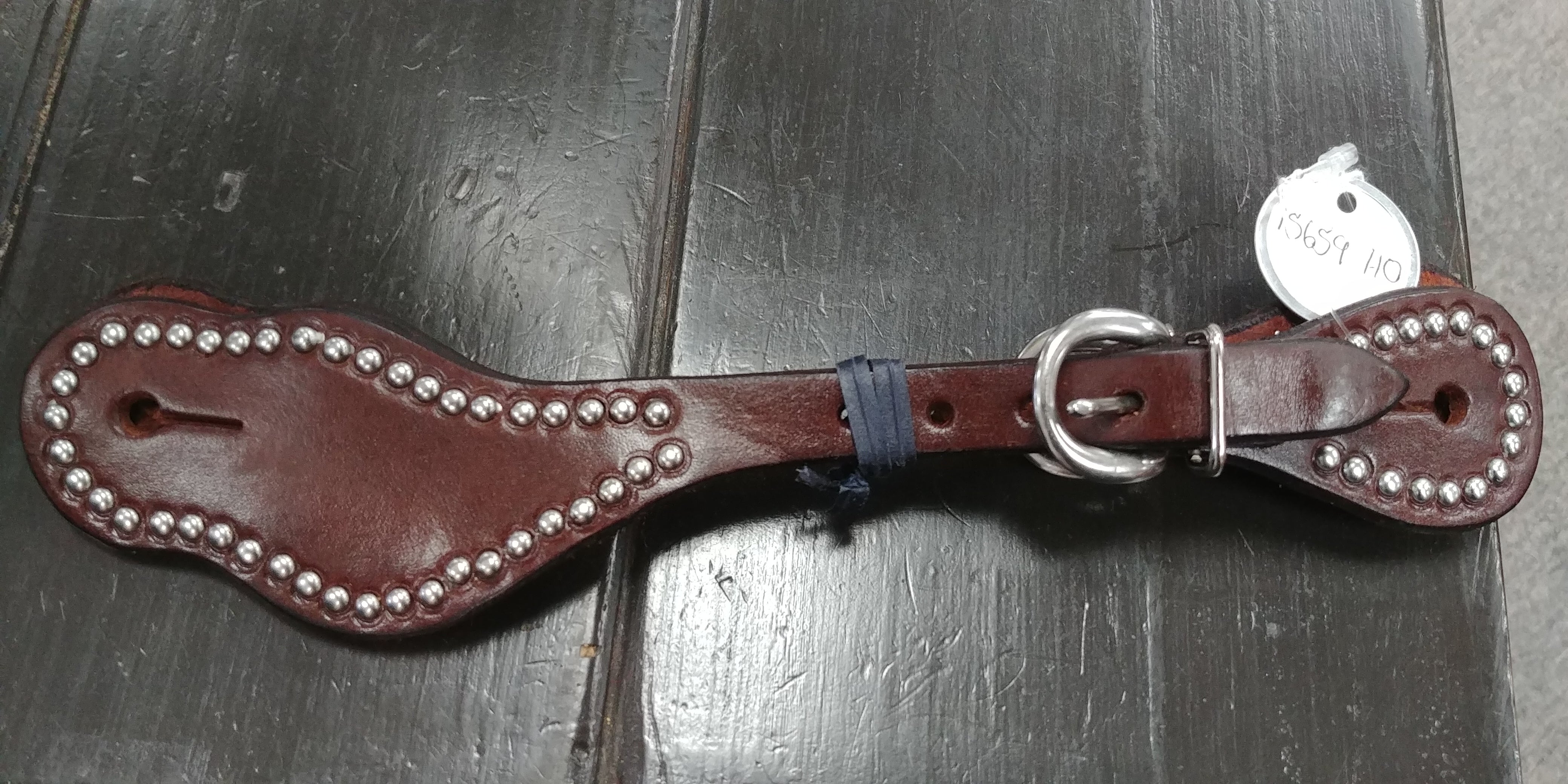 Ladies Spur Straps Spotted Hot Oil