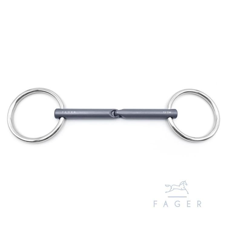 Fager Madeleine Titanium Single Jointed Loose Ring Snaffle
