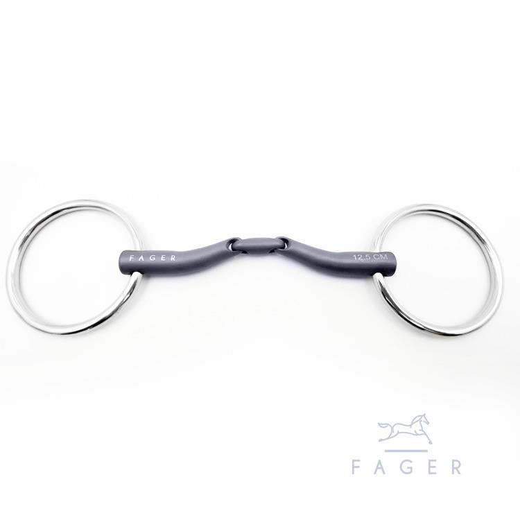 Fager Maria Titanium Double Jointed Loose Ring Snaffle