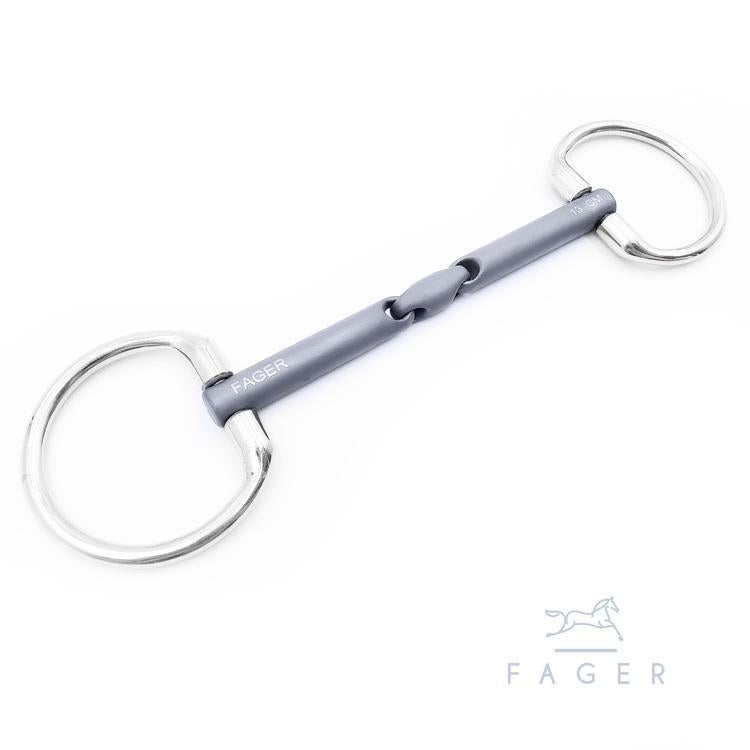 Fager Madeleine Titanium Double Jointed Fixed Ring Snaffle