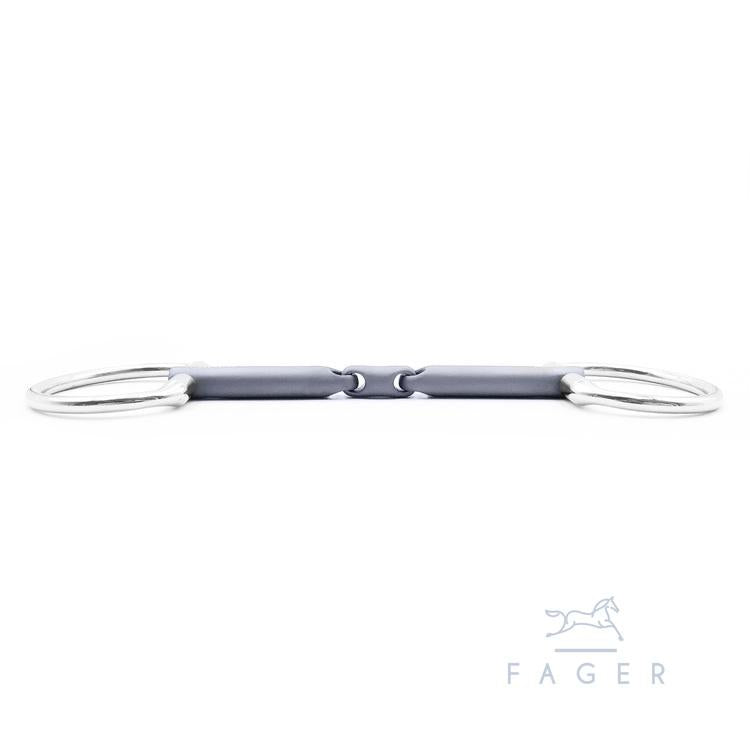 Fager Madeleine Titanium Double Jointed Fixed Ring Snaffle