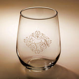Kelley and Coimpany Stemless Etched Wine Glass