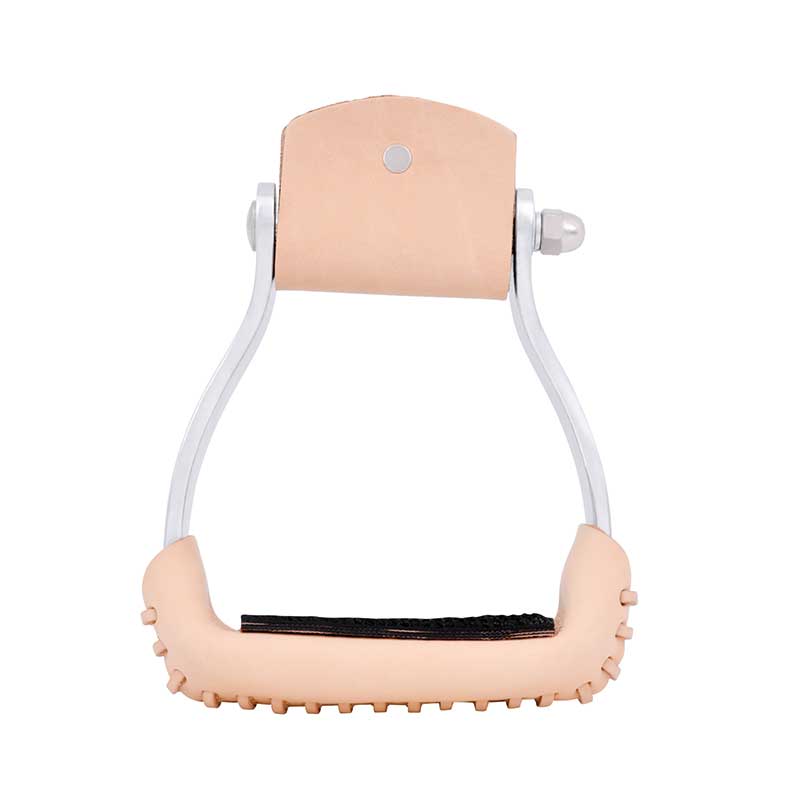 Partrade Aluminum Leather Tread Barrel Stirrup