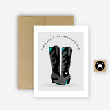 Hunt Seat Paper Kickin Boots Greeting Card