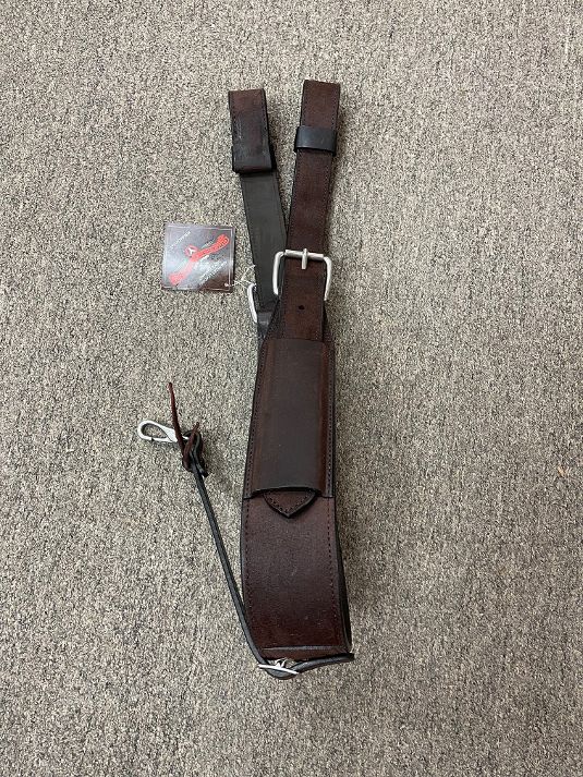 Circle Y Roughout Flank Cinch Set Chocolate