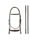 Bobby's Plain Raised Snaffle Bridle With Reins Havana