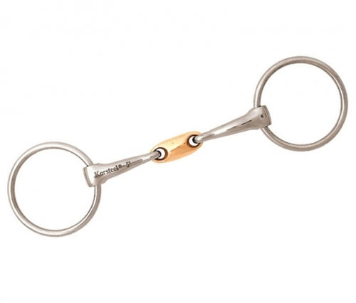 JP Korsteel Copper Oval Link Double Joint Loose Ring Snaffle
