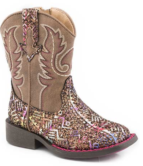 Roper Glitter Aztec Boot For Toddlers