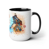 All Designs Equine Dressage Horse Half Pass Horse Watercolor Two Toned Mug