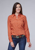 Roper Women's Long Sleeve Performance Western Shirt - Tangerine