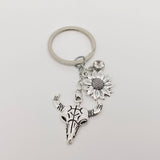 Mio Queena Western Style Cow Head Pendant Key Ring Creative Keychain-WJ