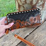 Countryside Co. Laney Tooled Leather Wallet Wristlet