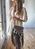 Boho Ranch Shop DIXIE CROSSBODY cowhide Western Tooled Leather fringe purse