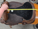 Double J Brittany Pozzi Barrel Saddle 15" Cross Dot Floral