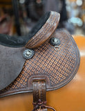 Double J Brittany Pozzi Barrel Saddle 15" Cross Dot Floral